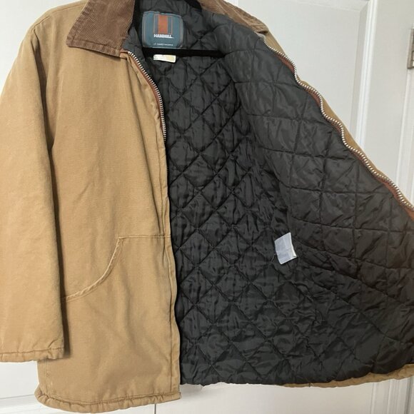 Vintage Hammill Quilt Lined Jacket Mens 42 Brown Canvas Utility 90s Workwear - Picture 6 of 12